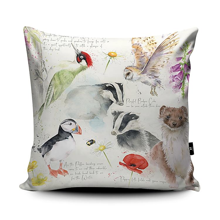 Summer Cushion, Pillow, Soft Furnishings, Home decor, Art for the Home, Nature's Diary