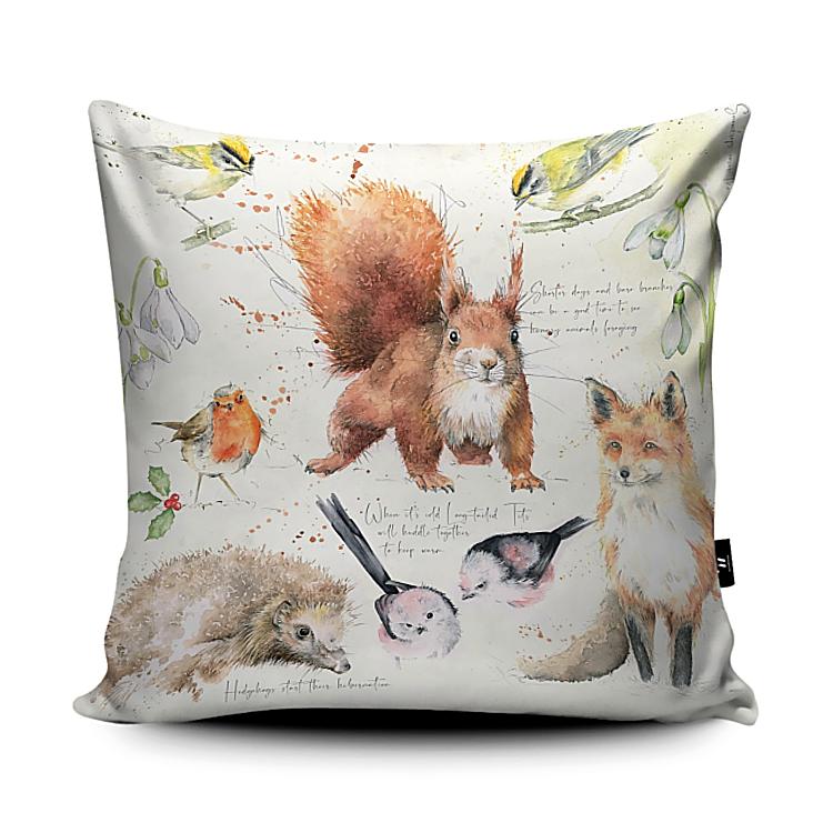 Winter Cushion, Pillow, Soft Furnishings, Home decor, Art for the Home, Nature's Diary